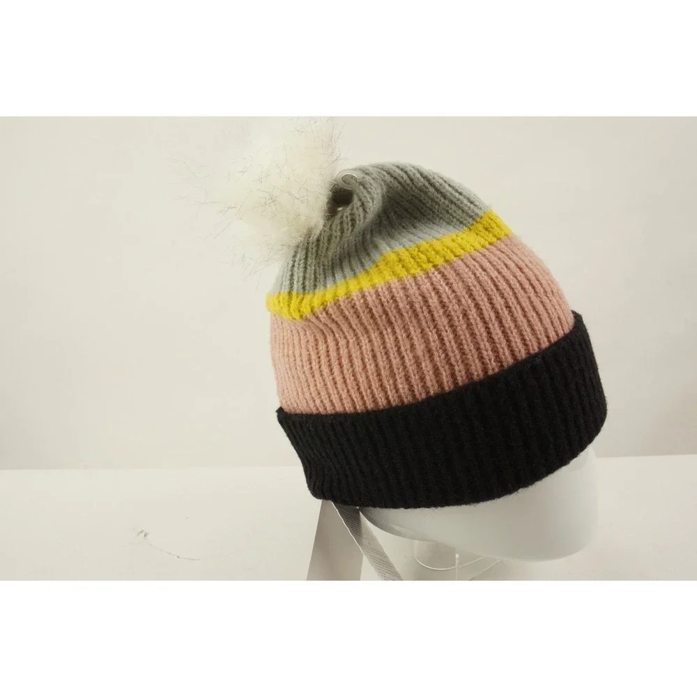 Beanie Striped SAVE THE OCEAN Gray White Tie Dye Recycled‎ Plastic New With Tags